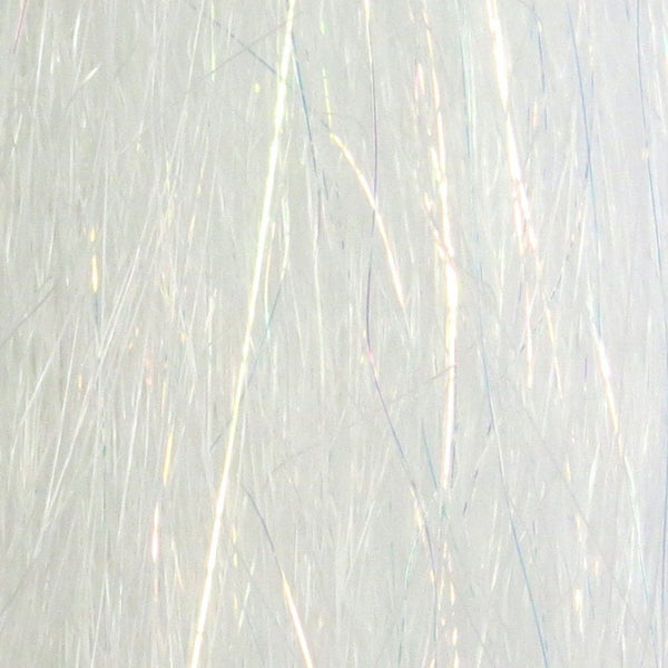 Bucktail white color close-up image of Just Add H2O Steve Farrar's Flash Blend fly tying material.