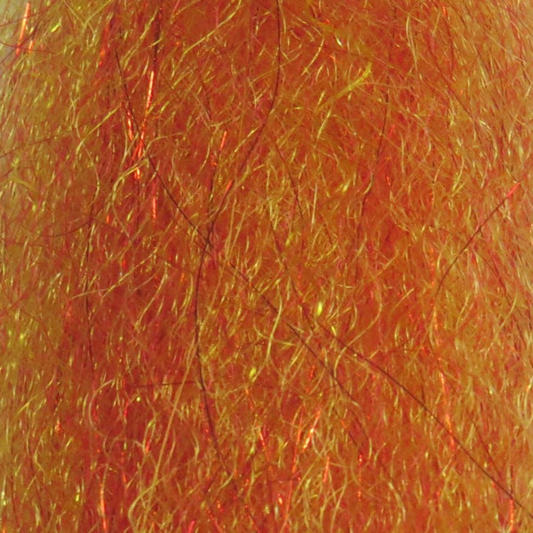 Hot orange color close-up image of Just Add H2O Steve Farrar's Flash Blend fly tying material.