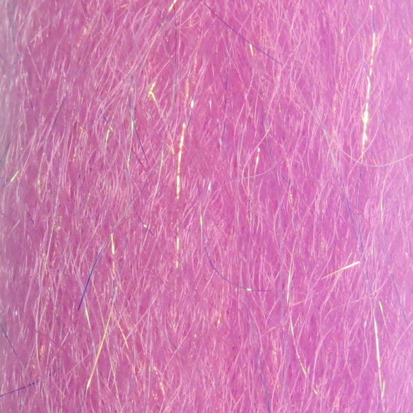 Pink color close-up image of Just Add H2O Steve Farrar's Flash Blend fly tying material.