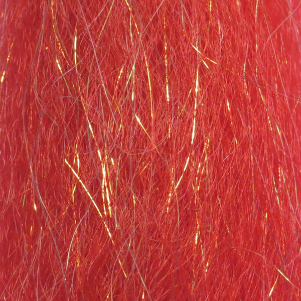 Red color close-up image of Just Add H2O Steve Farrar's Flash Blend fly tying material.