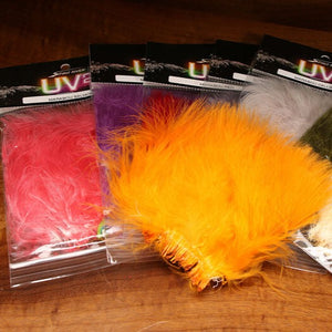 GRIZZLY SOFT HACKLE MARABOU PATCH - Hareline Fly Tying Feathers Barred  Striped!