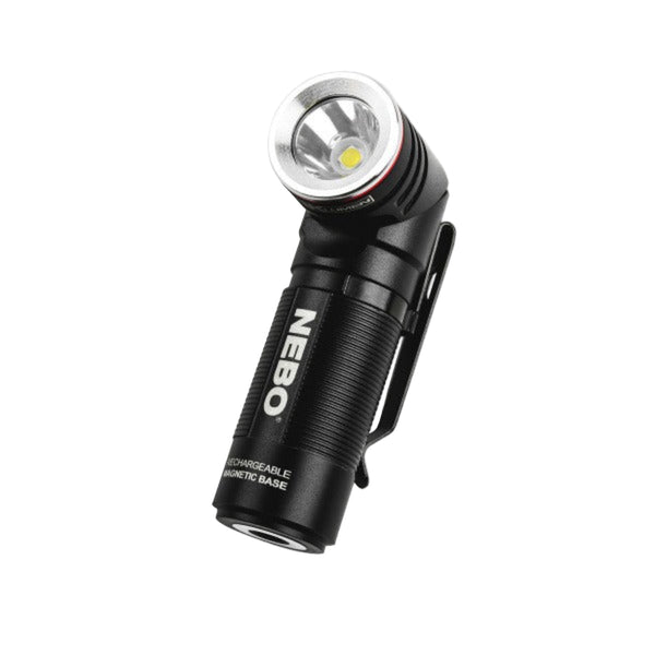 The Nebo swyvel flashlight on a white background.