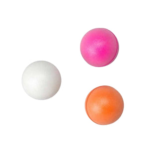 A group of three Oros Strike Indicators showing the different colors over a white background.