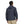 Person wearing the smolder blue Patagonia Men's Fitz Roy Trout Nano Puff Hoody and tan pants on a white background.