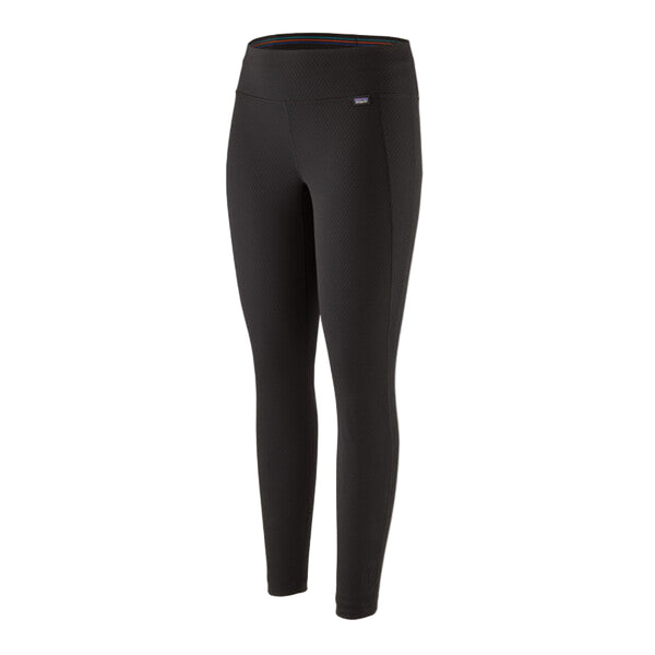 Black Patagonia Women's Capilene Midweight Bottoms on a white background.