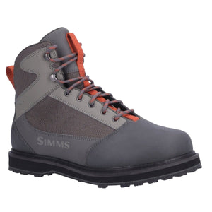 Side view of the Simms Men's Tributary wading boot showing the lacing and full height on a white background