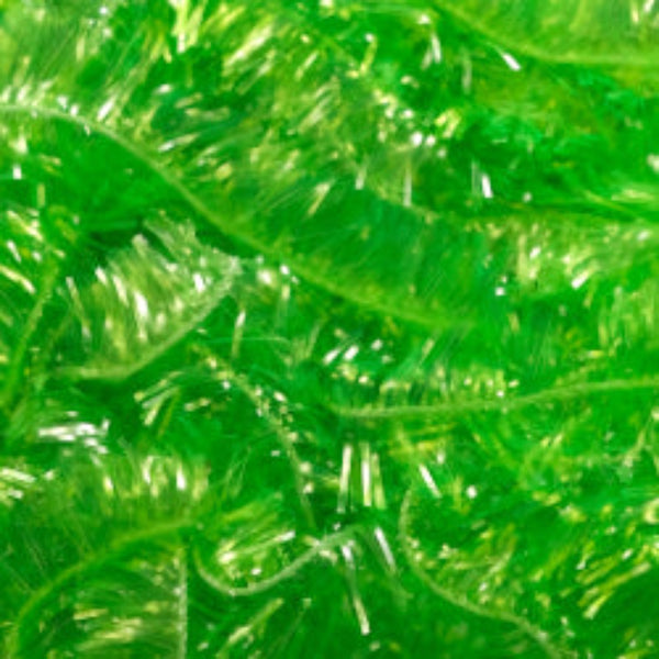 Fluorescent Chartreuse Textreme T-10 Translucent fly tying chenille close up.