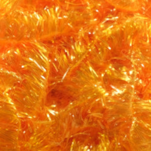 Fluorescent Sunburst Textreme T-10 Translucent fly tying chenille close up.