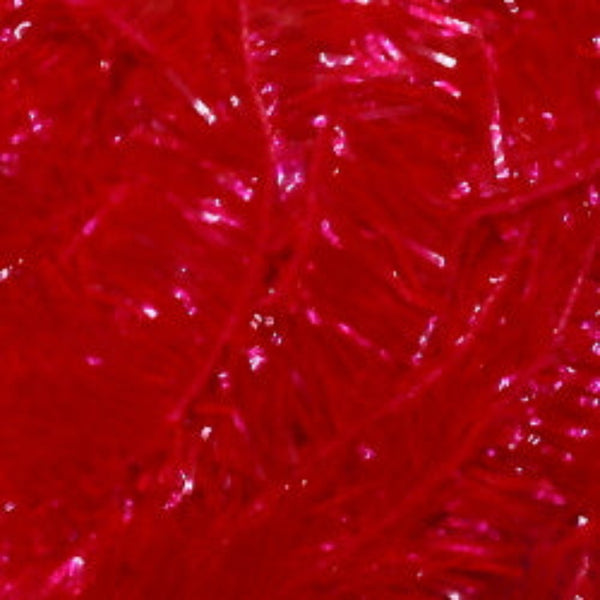 Vampire hot coral Textreme T-10 Translucent fly tying chenille close up.